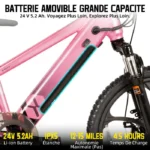 Vélo Électrique Rose pour Fille – Image 4
